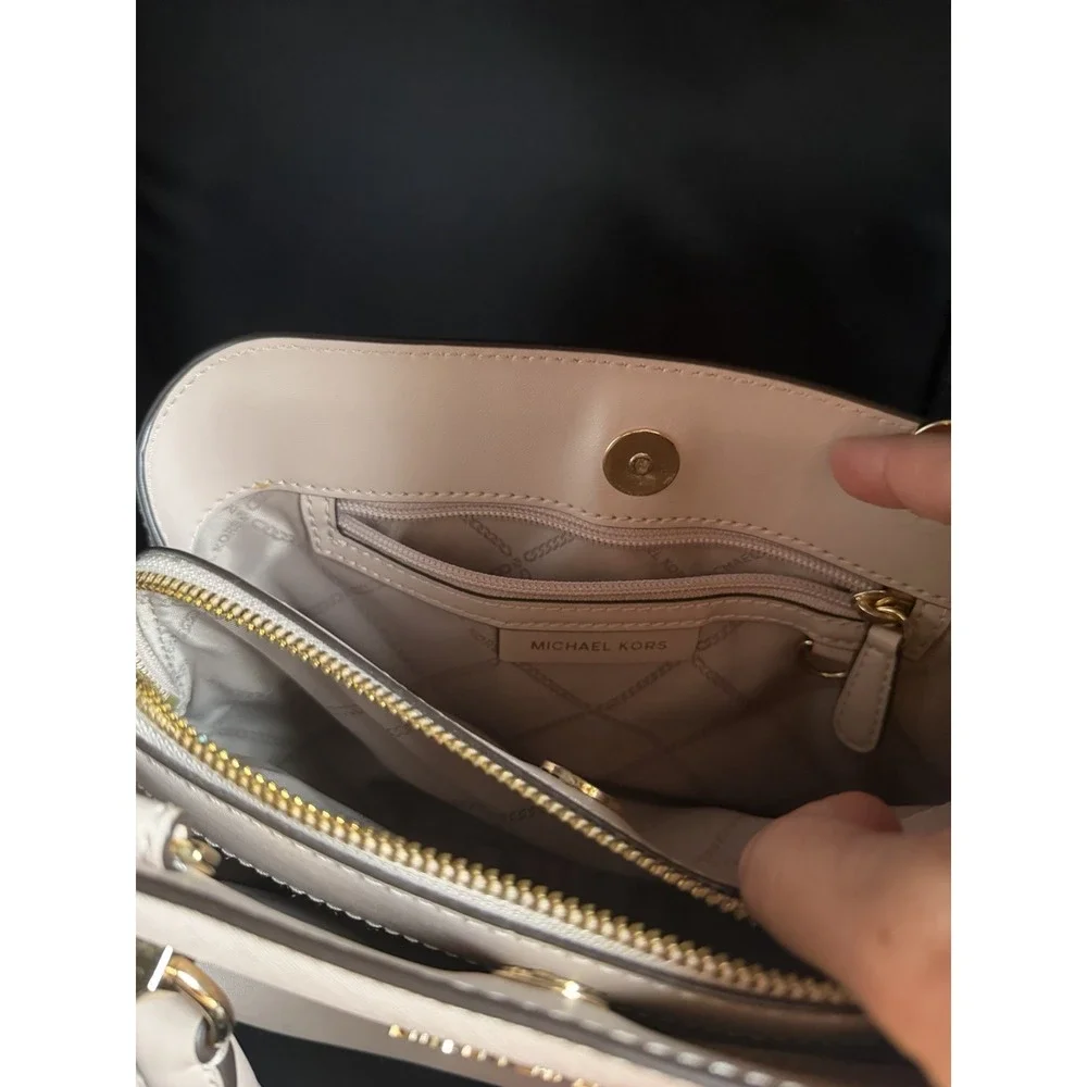 NWT MICHAEL KORS SAVANNAH BLOSSM  SMALL SATCHEL SAFFIANO LEATHER